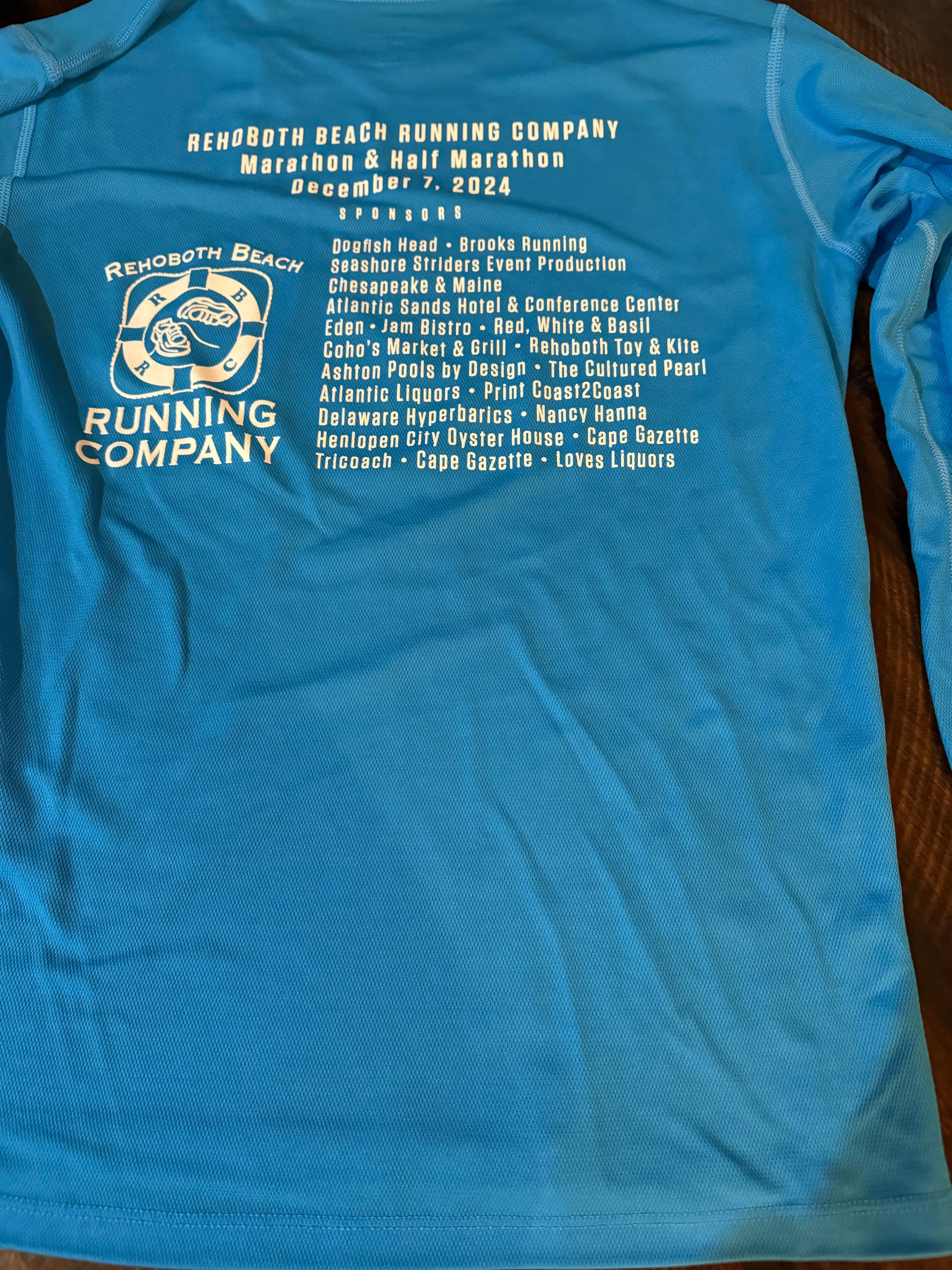 2024  Rehoboth Marathon & Half Marathon Women's race shirt