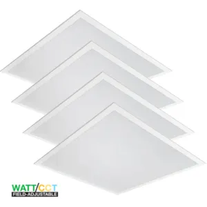 (4-PACK) LED BACK-LIT Panel Light 20/25/30/35/40W Adjustable 5200lm 2'X2' 5CCT Kelvin Adjustable 0-10v Dimmable DLC Listed