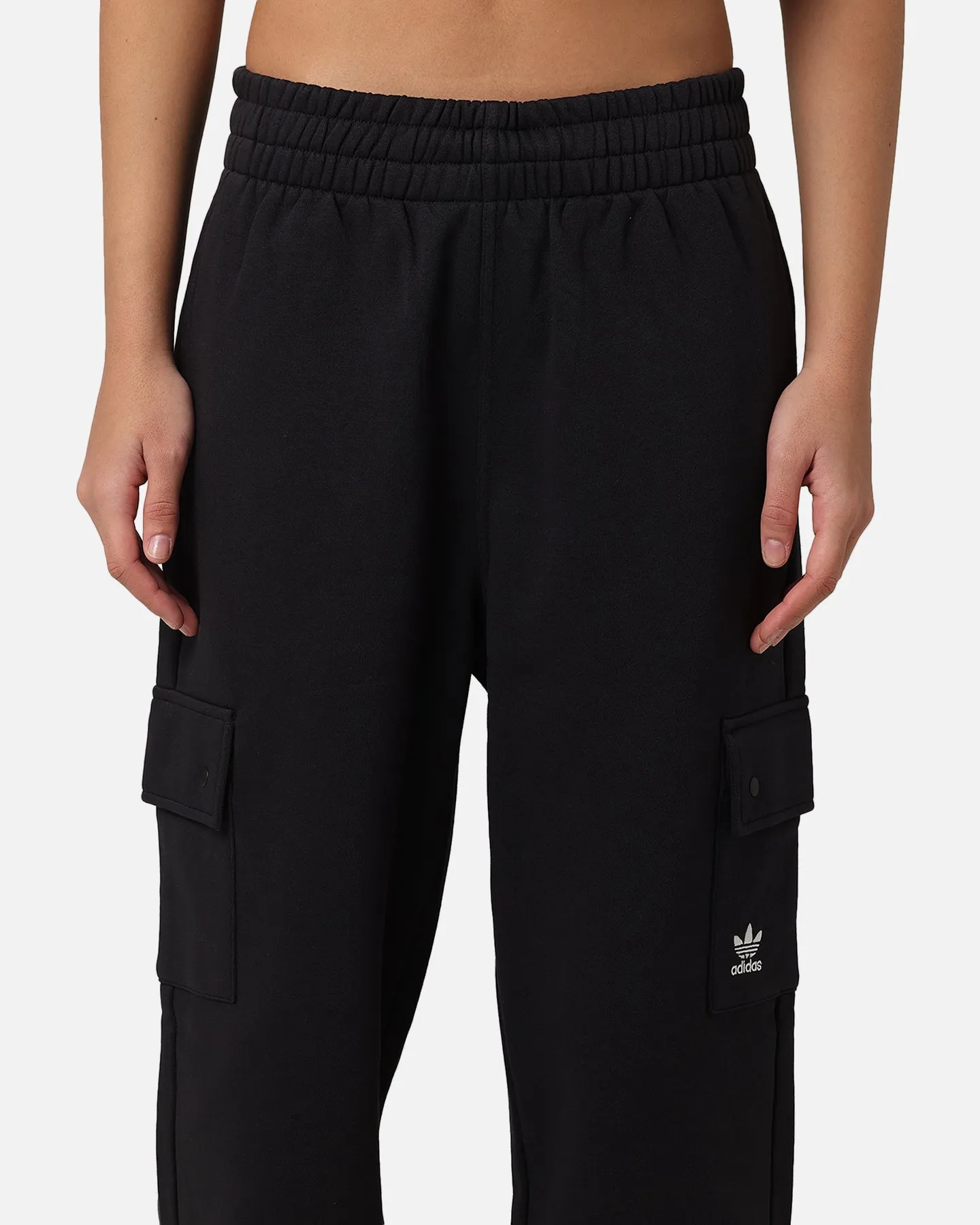 Adidas Women's Fleece Cargo Jogger Pants Black