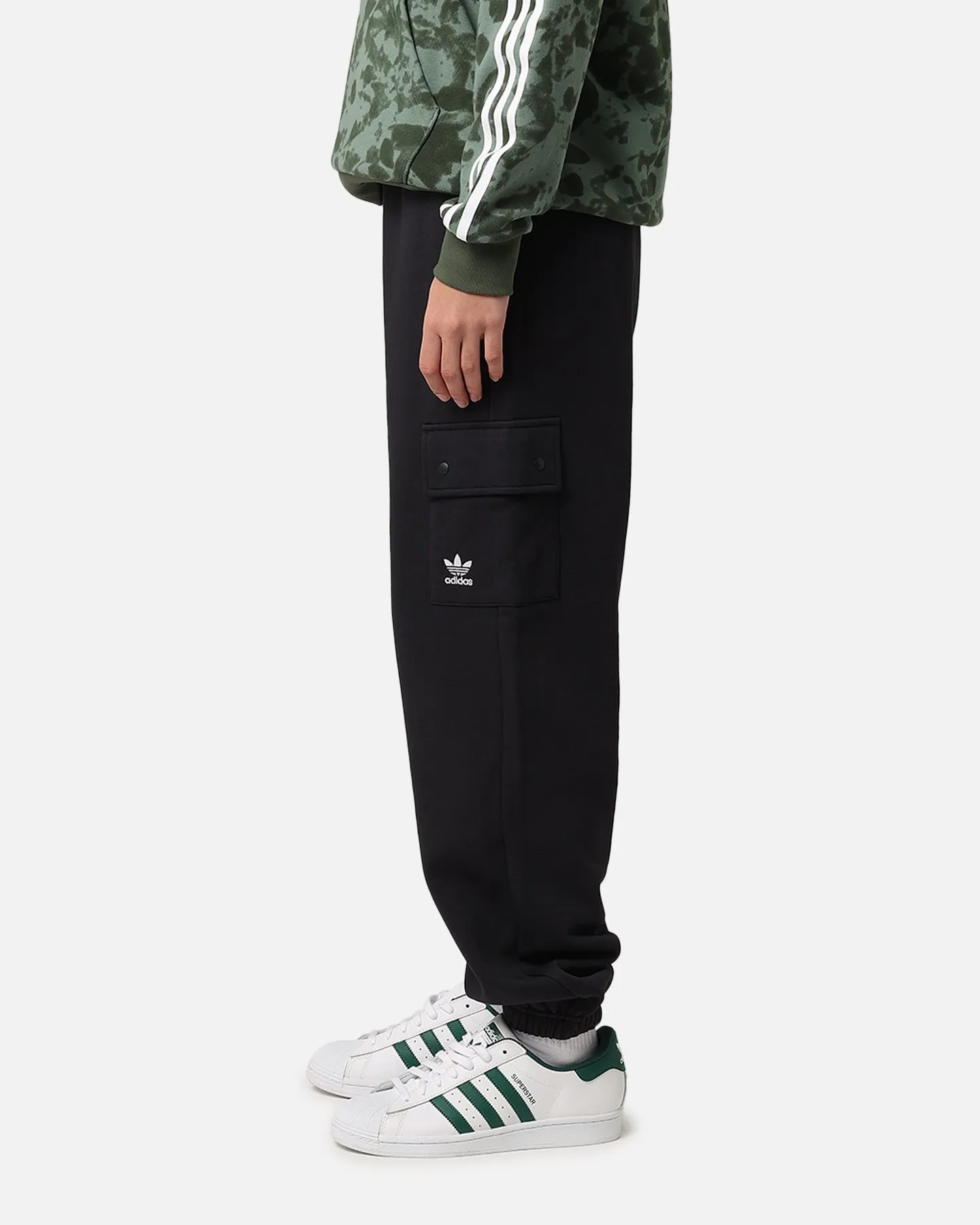 Adidas Women's Fleece Cargo Jogger Pants Black