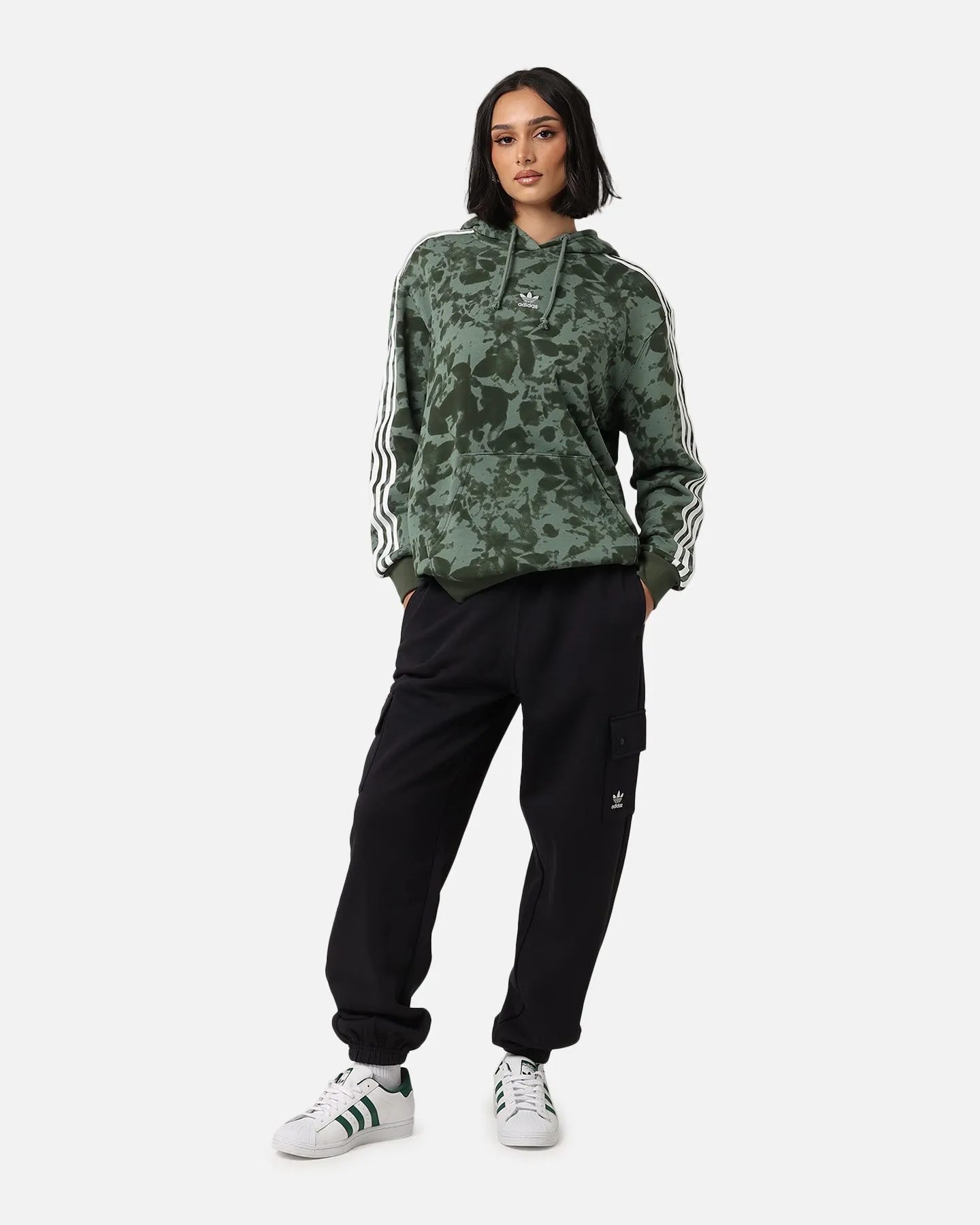 Adidas Women's Fleece Cargo Jogger Pants Black