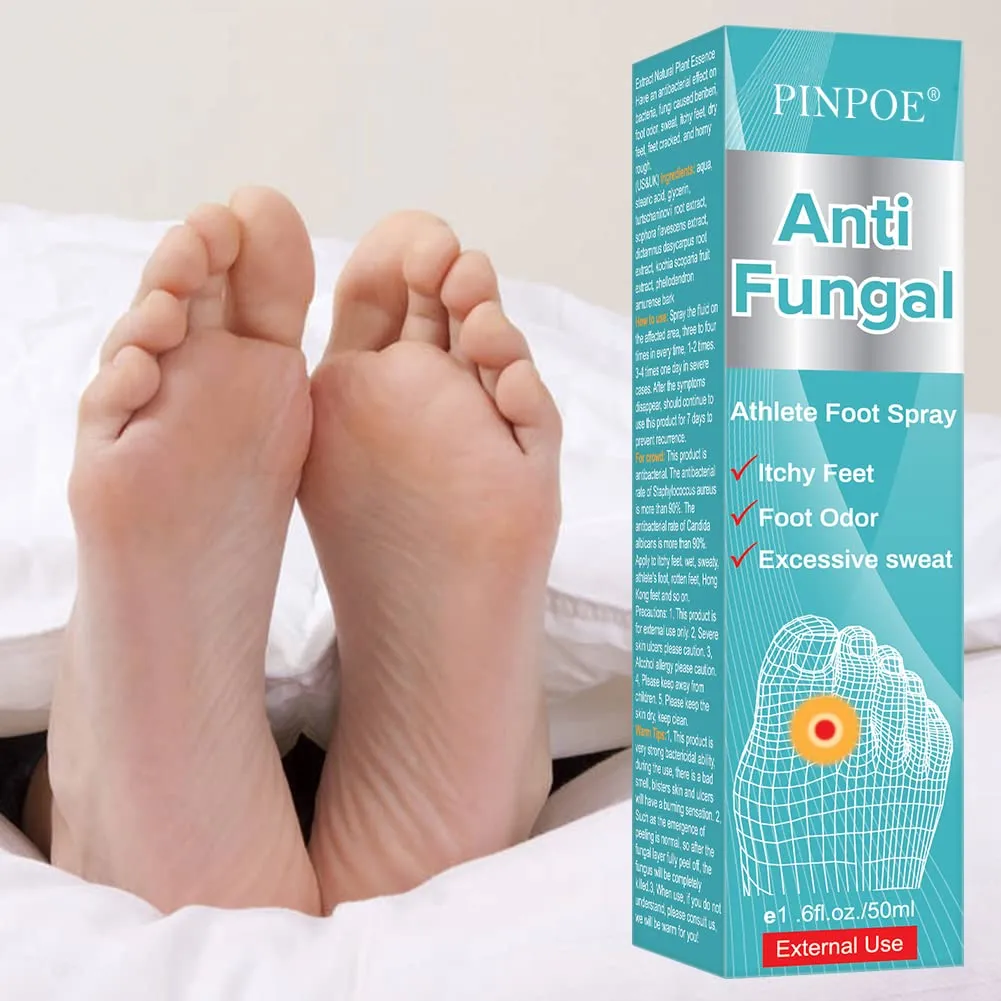 Antifungal Foot Spray, Athlete's Foot Spray Liquid, Athletes Foot Spray, Antifungal Deodorant, Anti-Fungi Treatment of Athletes Foot and Ringworm, Prevents Reinfection Soothe Itching Blue