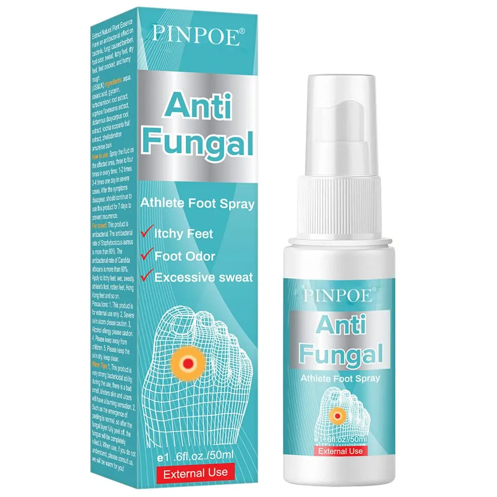 Antifungal Foot Spray, Athlete's Foot Spray Liquid, Athletes Foot Spray, Antifungal Deodorant, Anti-Fungi Treatment of Athletes Foot and Ringworm, Prevents Reinfection Soothe Itching Blue