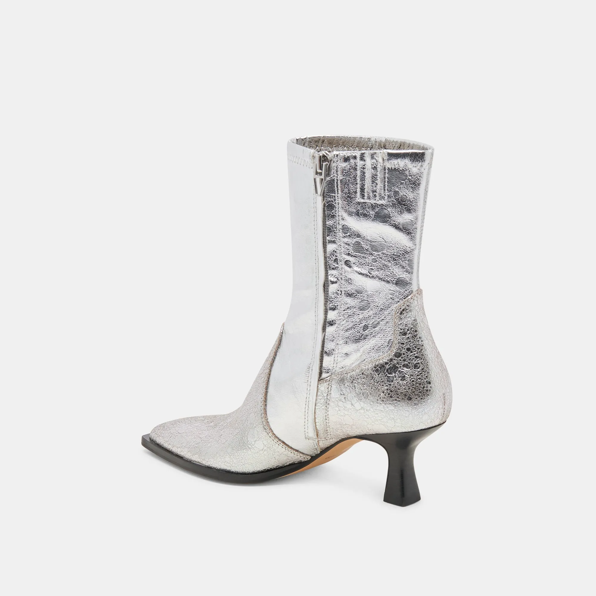 ARYA WIDE CALF BOOTS SILVER DISTRESSED LEATHER