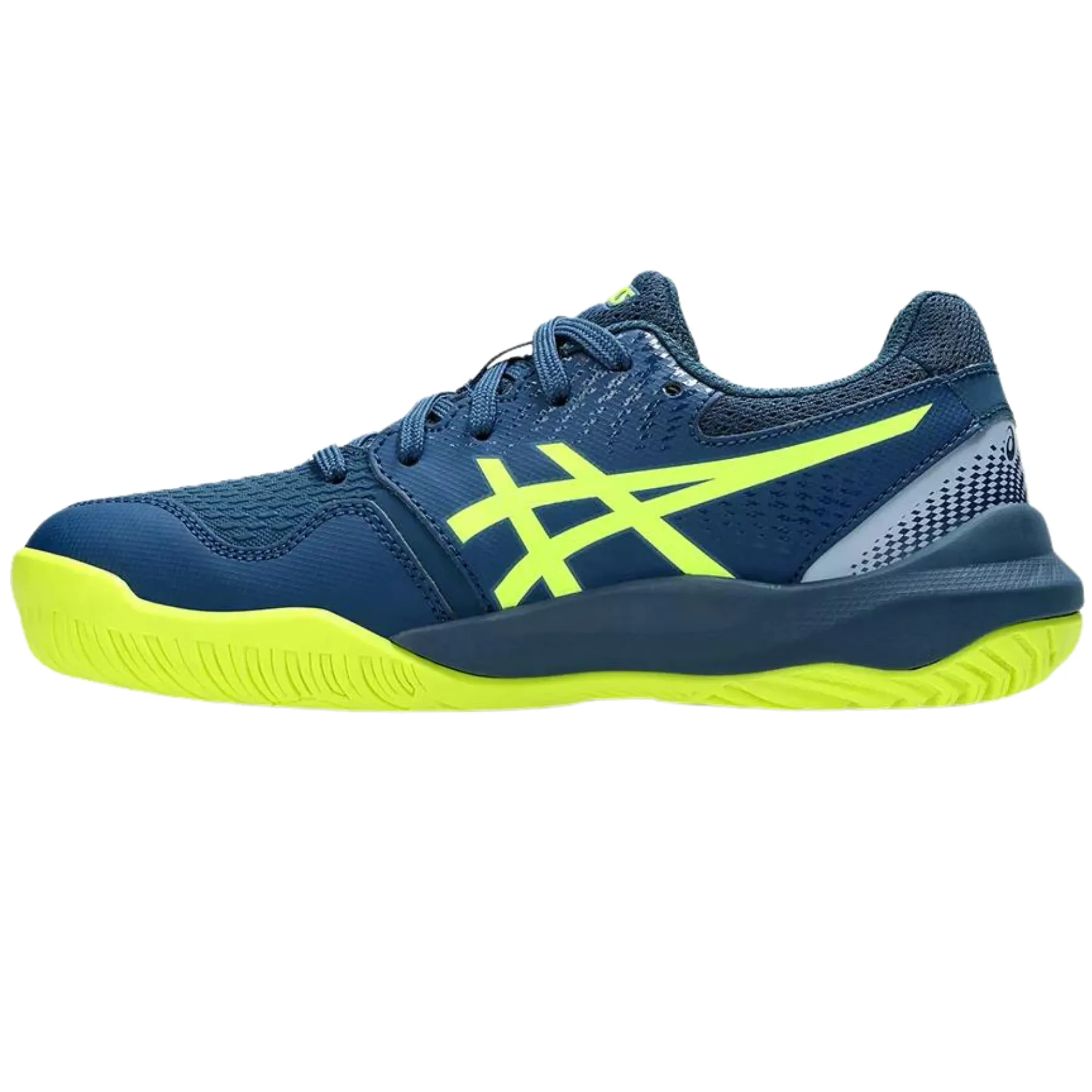 Asics Gel Resolution 9 Clay Youth Tennis Shoes - Mako Blue/Safety Yellow