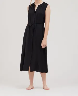 Back Elastic Tie Midi Dress