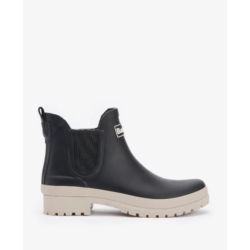 Barbour Mallow Ladies Wellington Chelsea Boot - Black/White Pepper