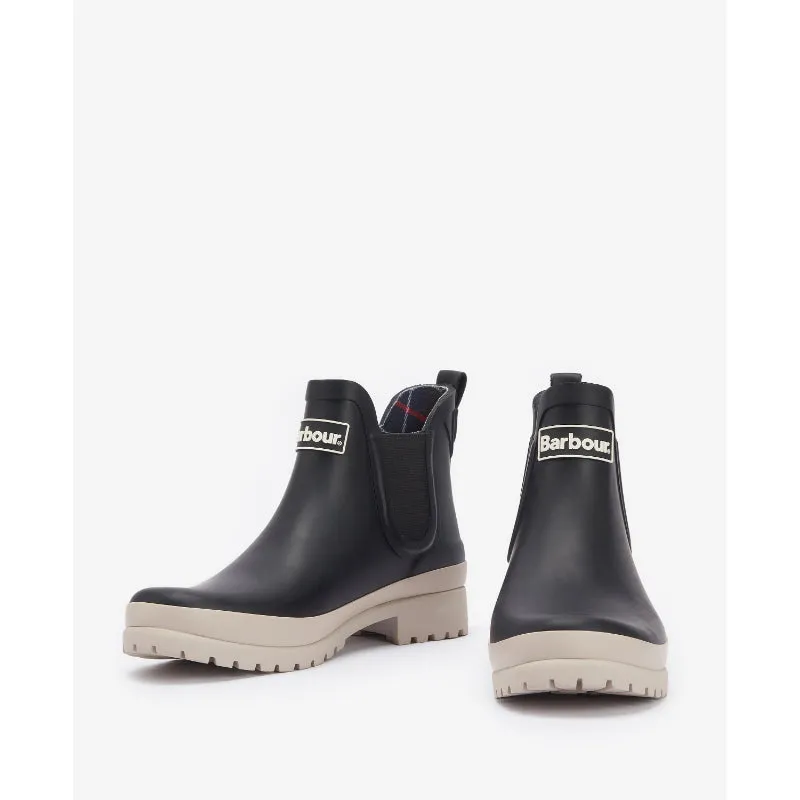 Barbour Mallow Ladies Wellington Chelsea Boot - Black/White Pepper