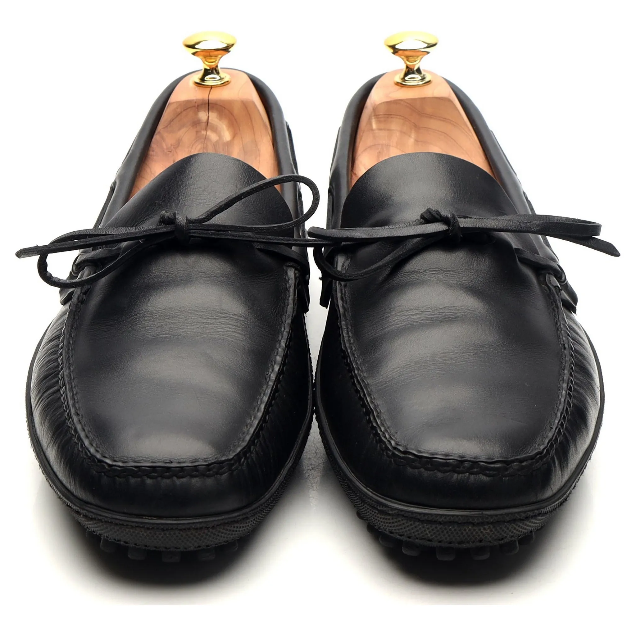 Black Leather Driving Loafers UK 10