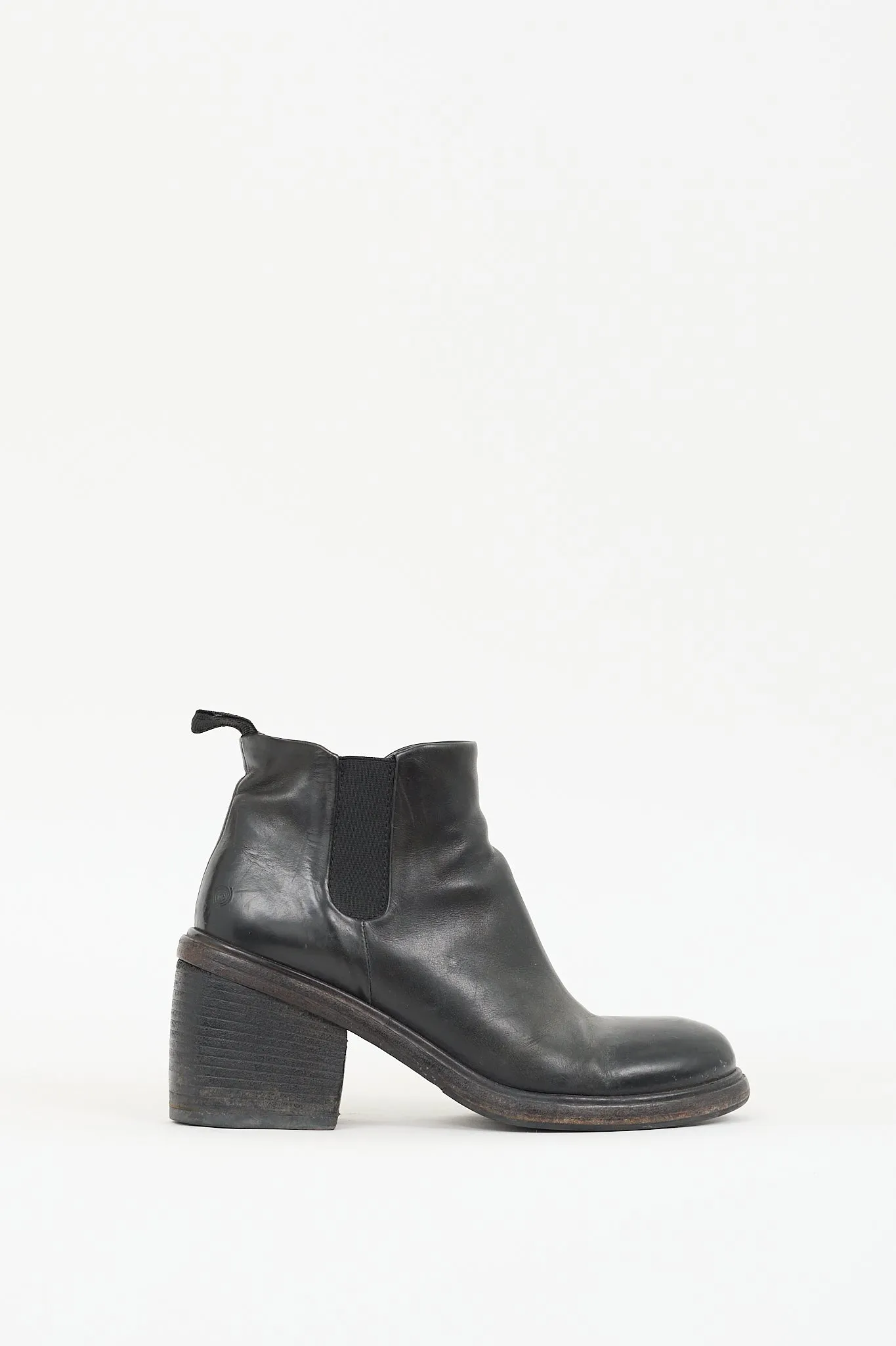 Black Leather Zip Chelsea Boot