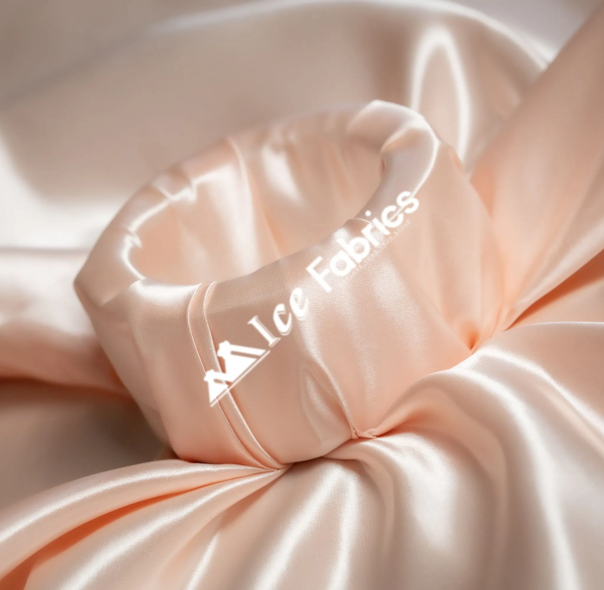 Blush Peach Shiny Bridal Satin Fabric