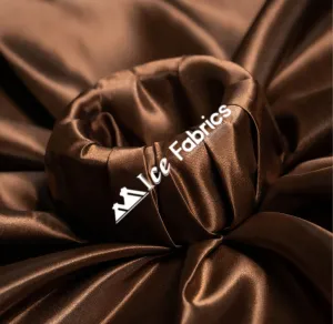 Brown Shiny Bridal Satin Fabric