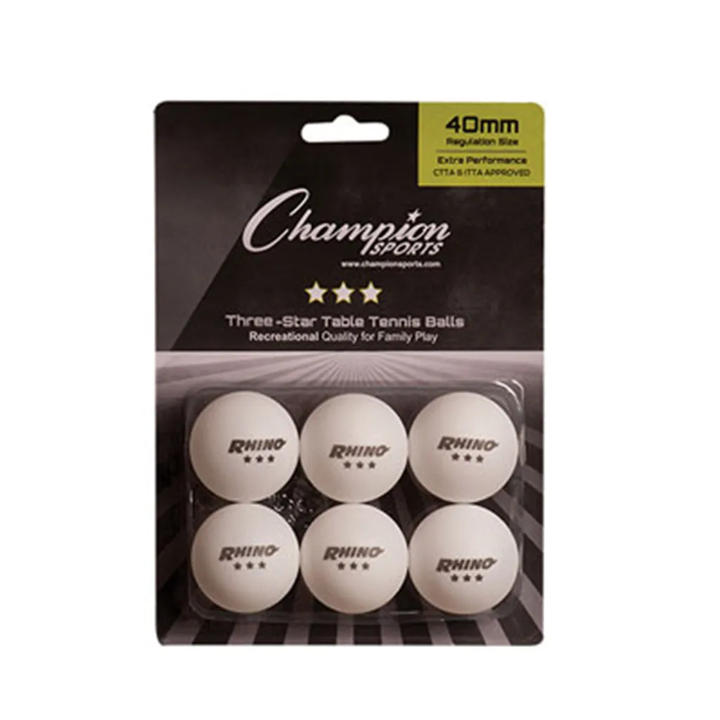 Champion Sports 3 Star Tournament Table Tennis Balls