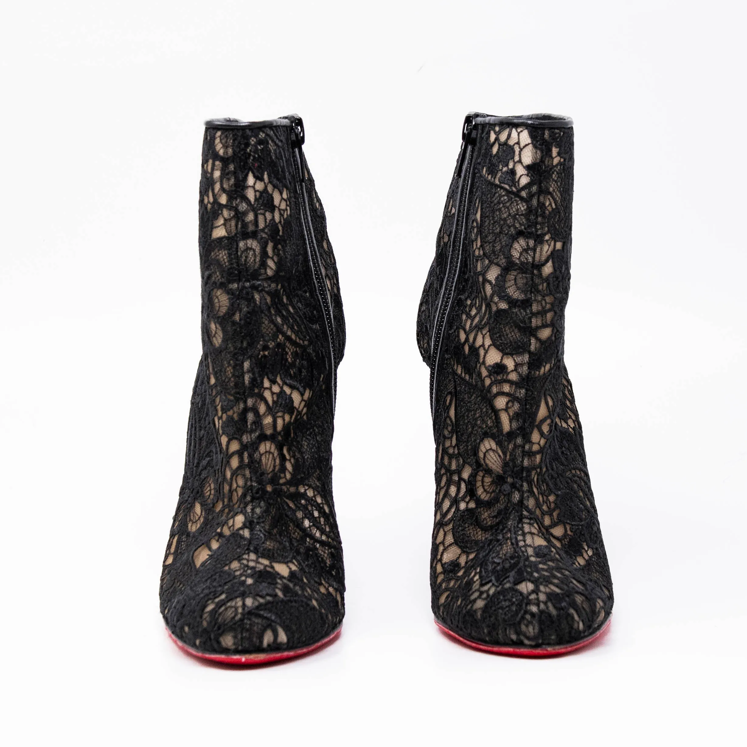 Christian Louboutin Black Miss Tennis Lace Boots 37