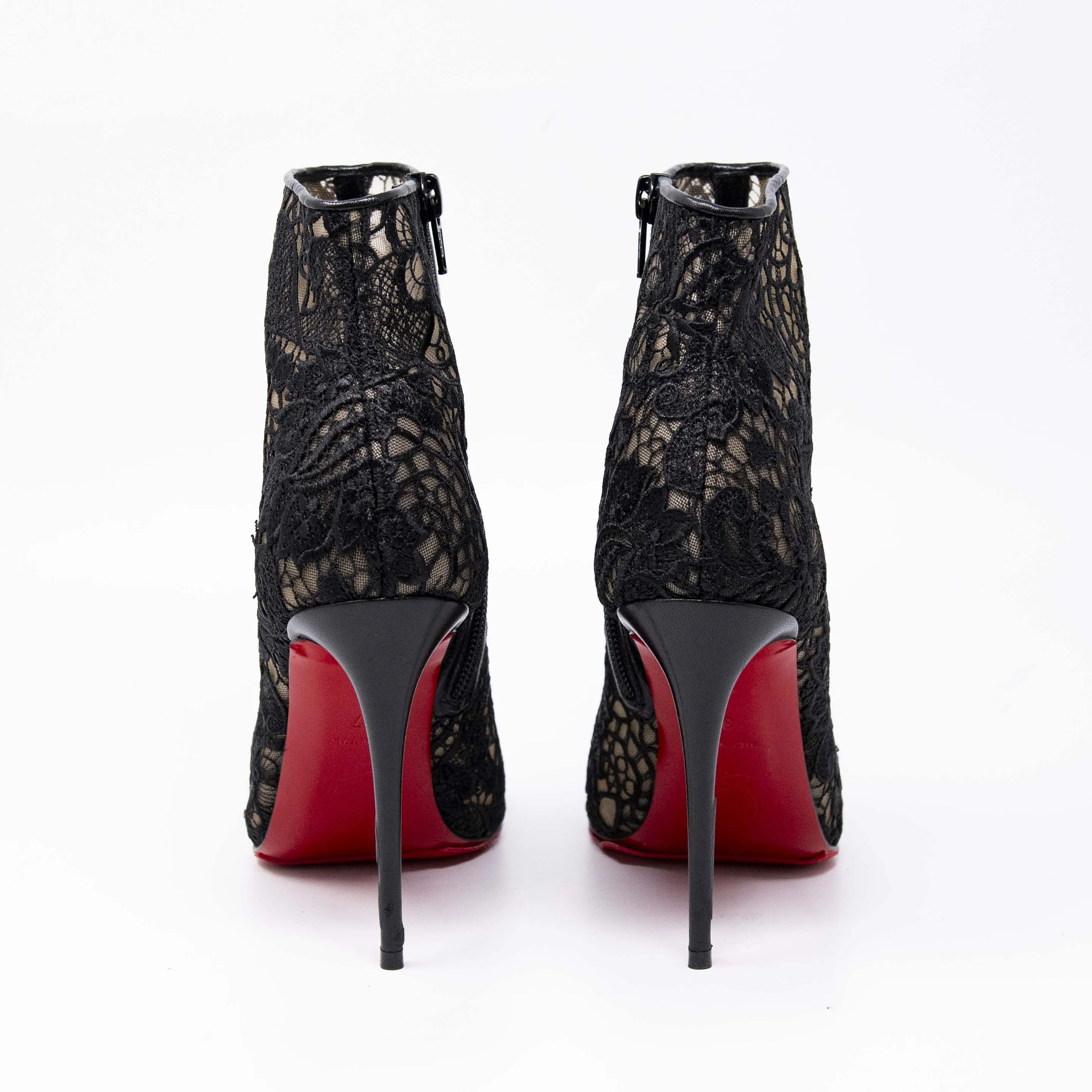 Christian Louboutin Black Miss Tennis Lace Boots 37