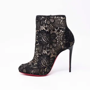 Christian Louboutin Black Miss Tennis Lace Boots 37