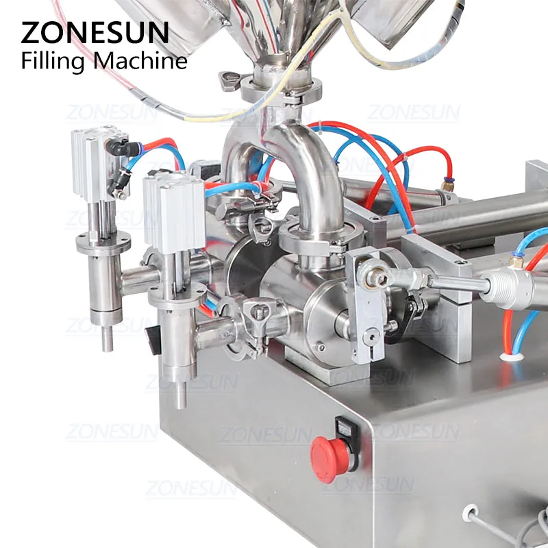 Double Nozzle Paste Filling Machine For Chocolate Sauce With Mixer Heater