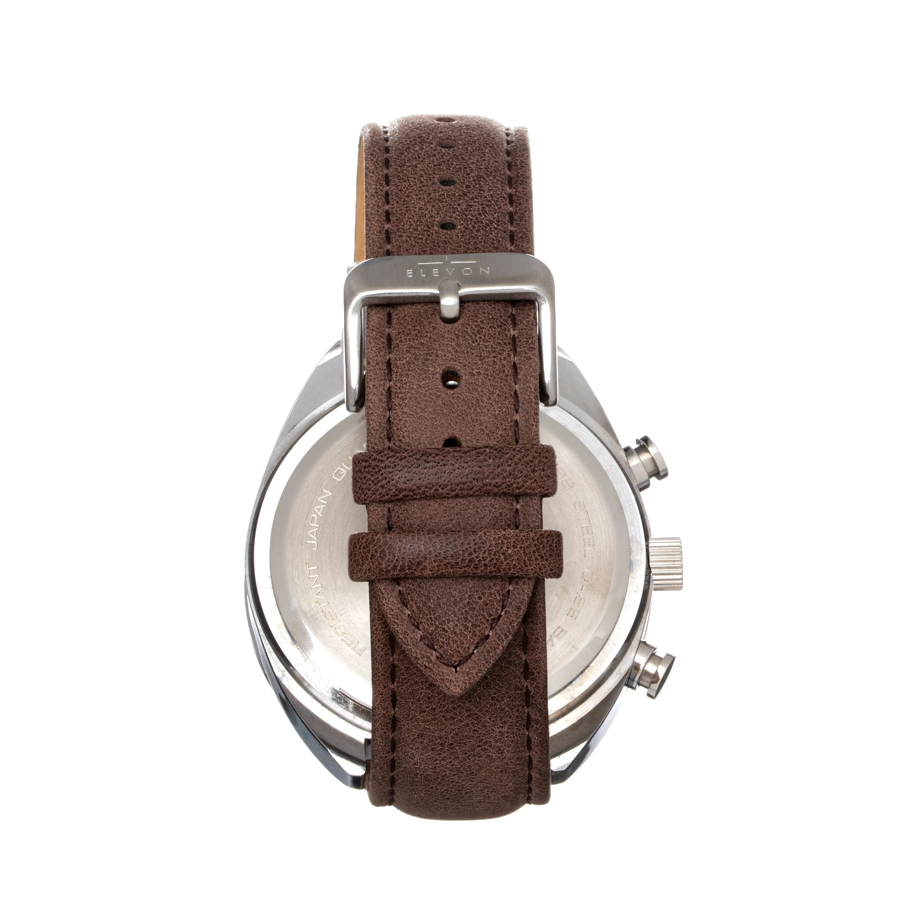 Elevon Bombardier Chronograph Leather-Strap Watch - Brown/White