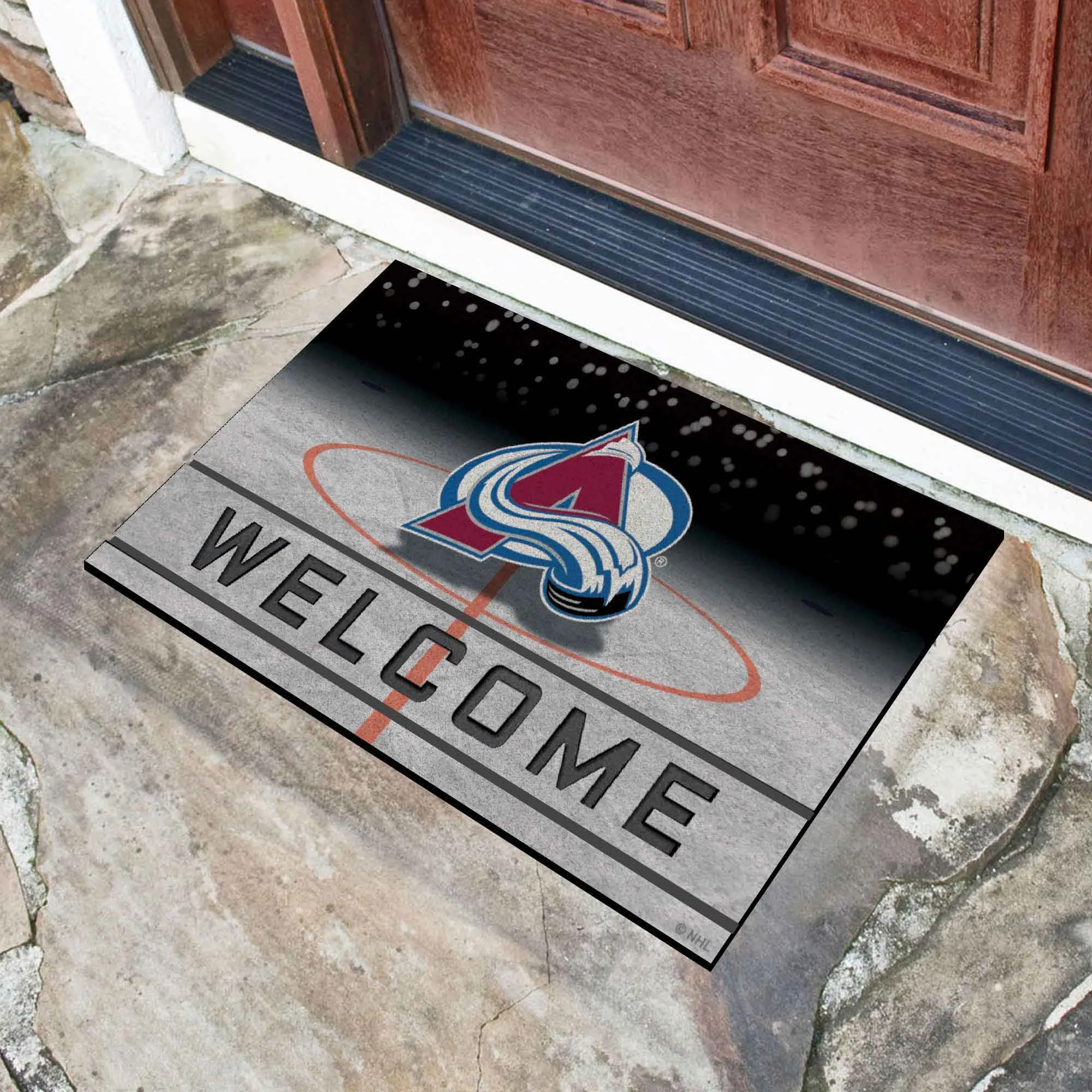 Fanmats Colorado Avalanche Rubber Door Mat - 18" x 30"