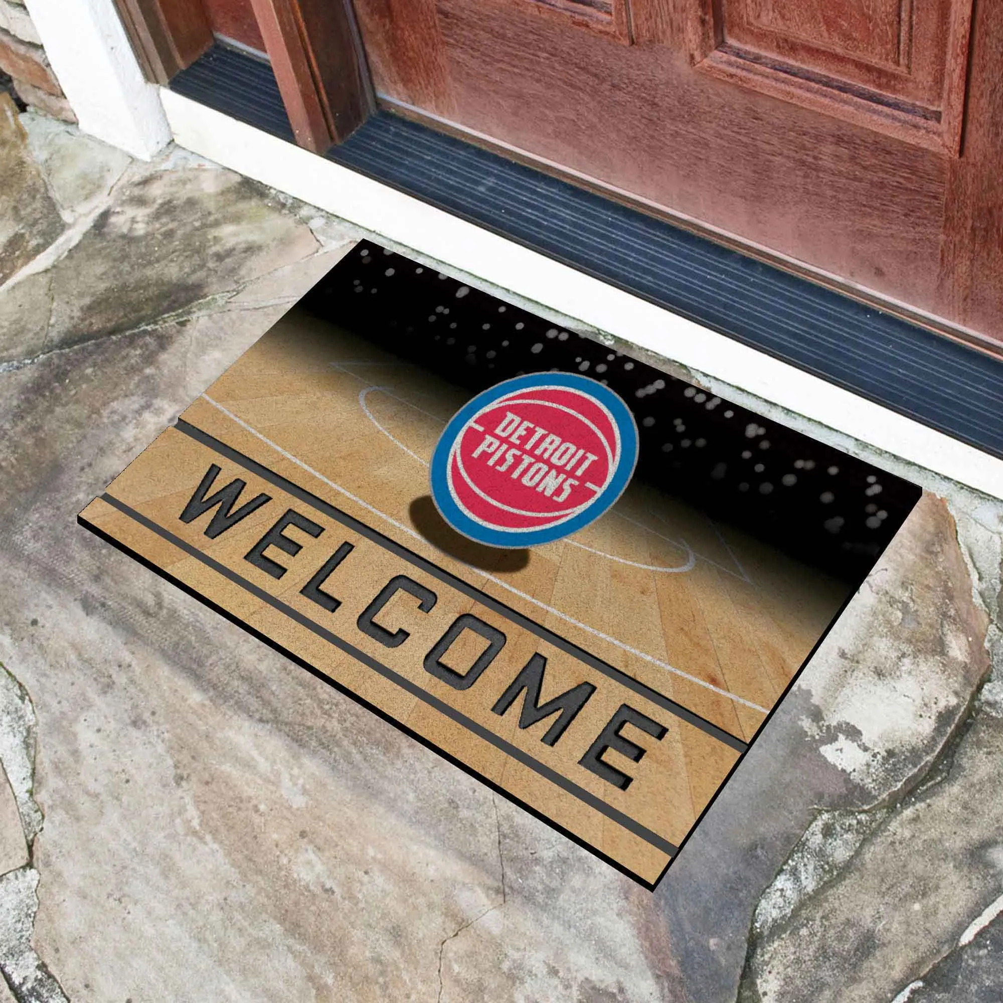 Fanmats Detroit Pistons Rubber Door Mat - 18" x 30"