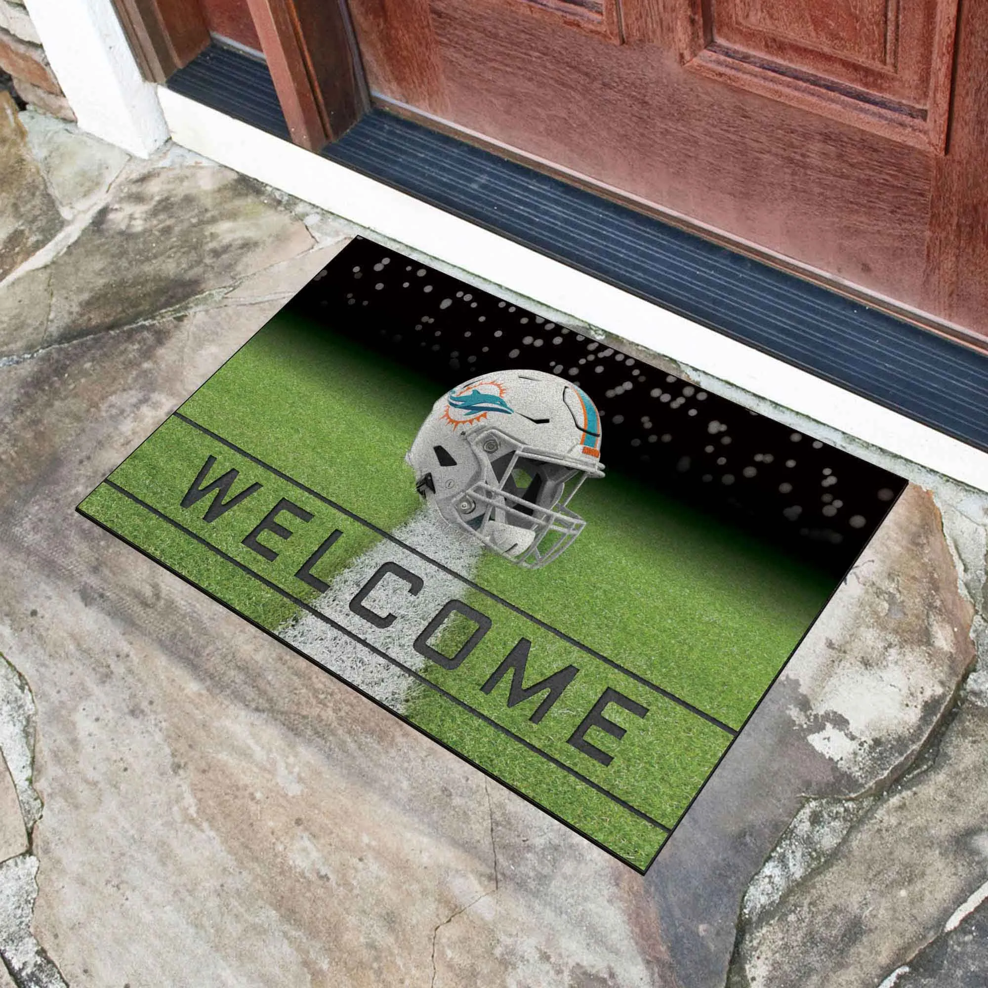 Fanmats Miami Dolphins Rubber Door Mat - 18" x 30"