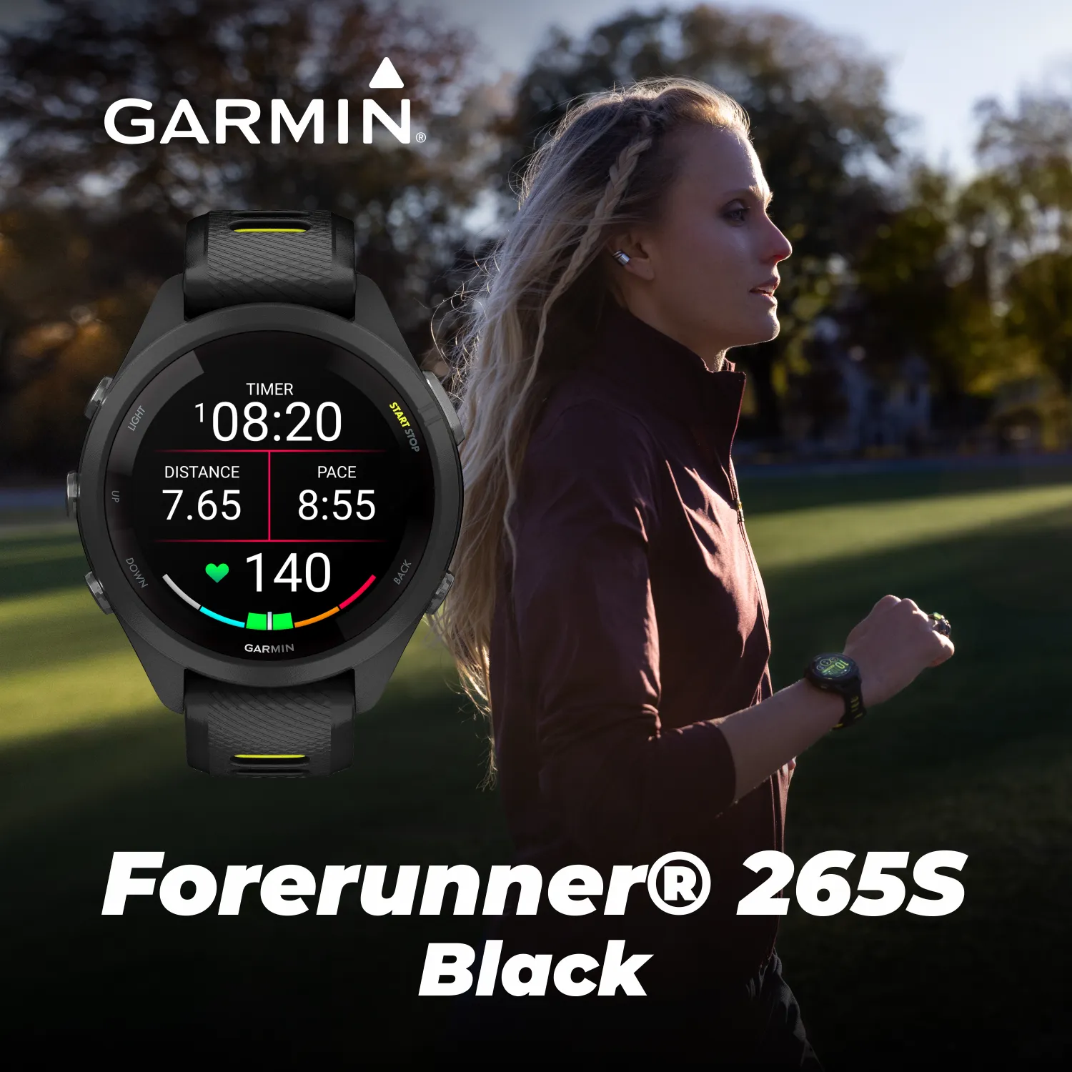 Garmin Forerunner 265 Series Running Smartwatch, 46mm or 42mm AMOLED Touchscreen Display