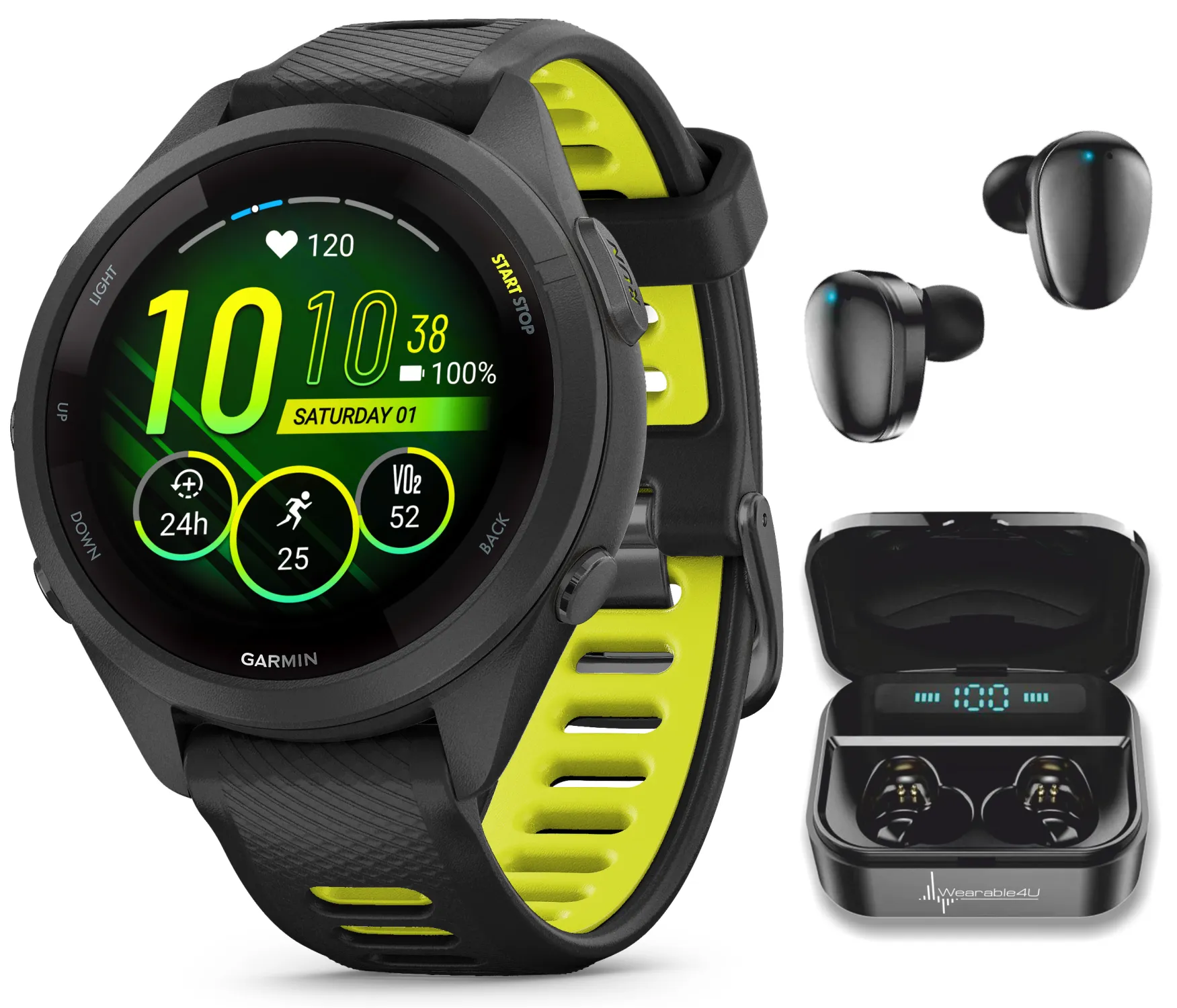 Garmin Forerunner 265 Series Running Smartwatch, 46mm or 42mm AMOLED Touchscreen Display