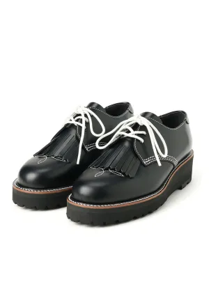 GLASS LEATHER FRINGE TONGUE SHOES