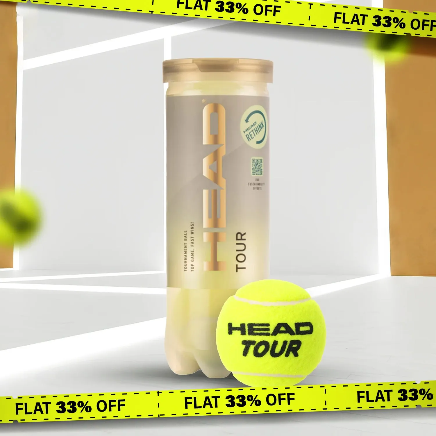 Head Tour Tennis Balls Can (3 Balls) - DOD