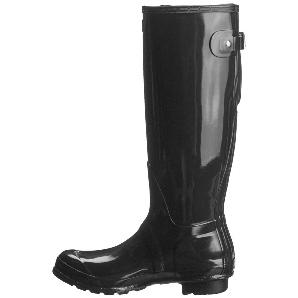 Hunter Womens Boots Original Tall Adjustable Gloss Pull-On Wellie Rubber - UK 6