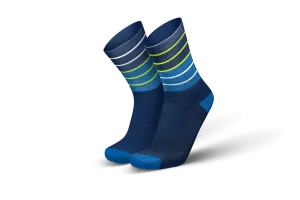 INCYLENCE Running Lines Blue Canary Long Sock