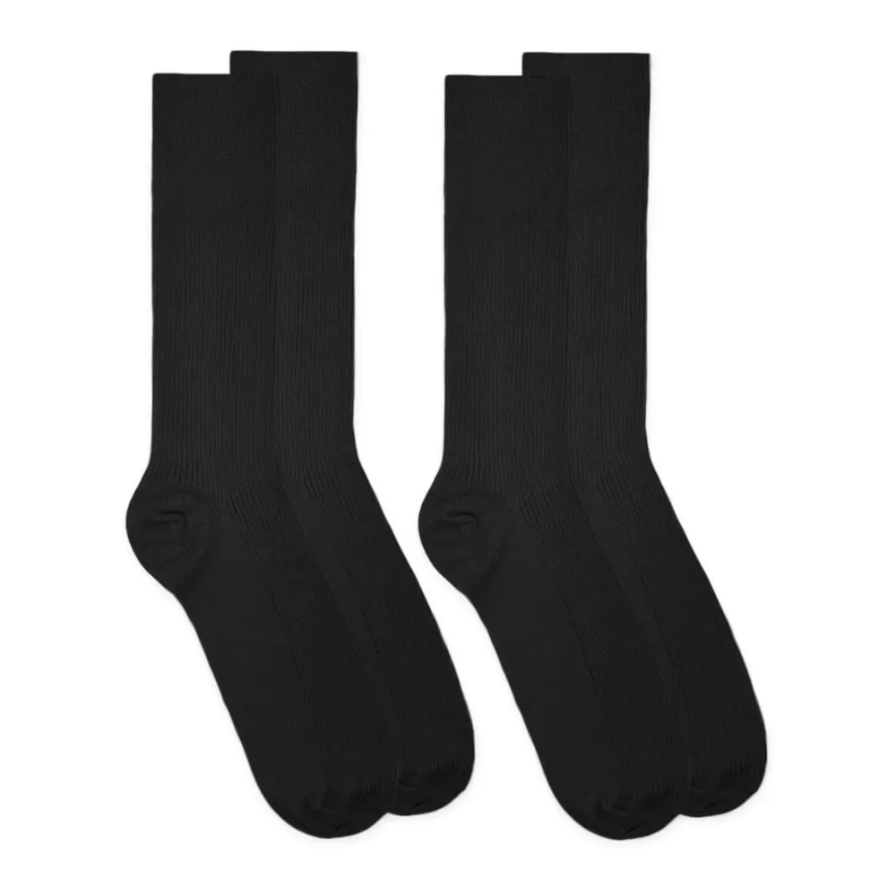 Jefferies Socks Carolina Ultimate Non-Binding Dress Crew Black Socks 9-13