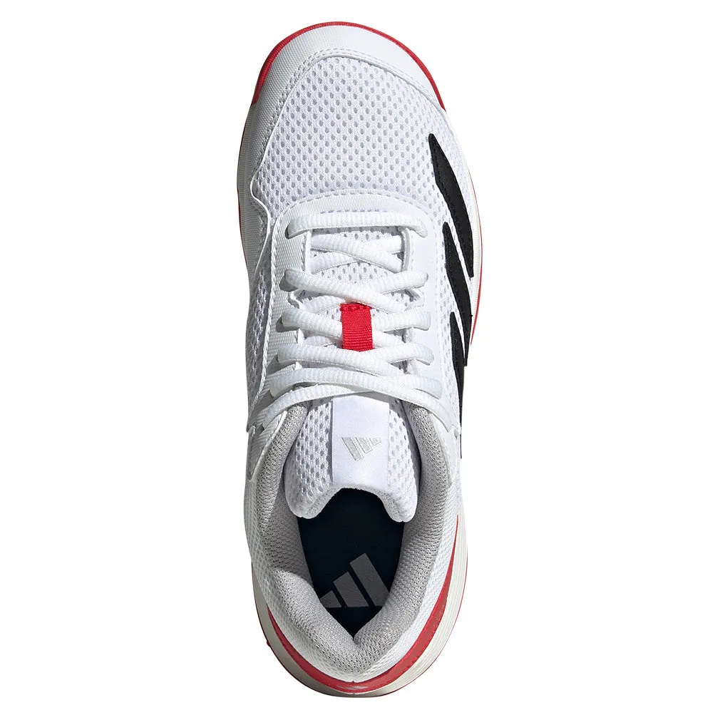 Junior`s Courtflash Tennis Shoes White and Core Black