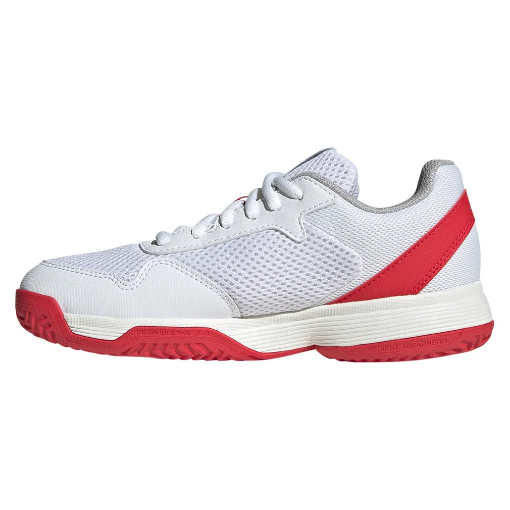 Junior`s Courtflash Tennis Shoes White and Core Black