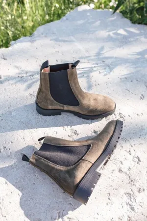 Khaki Chelsea Boots