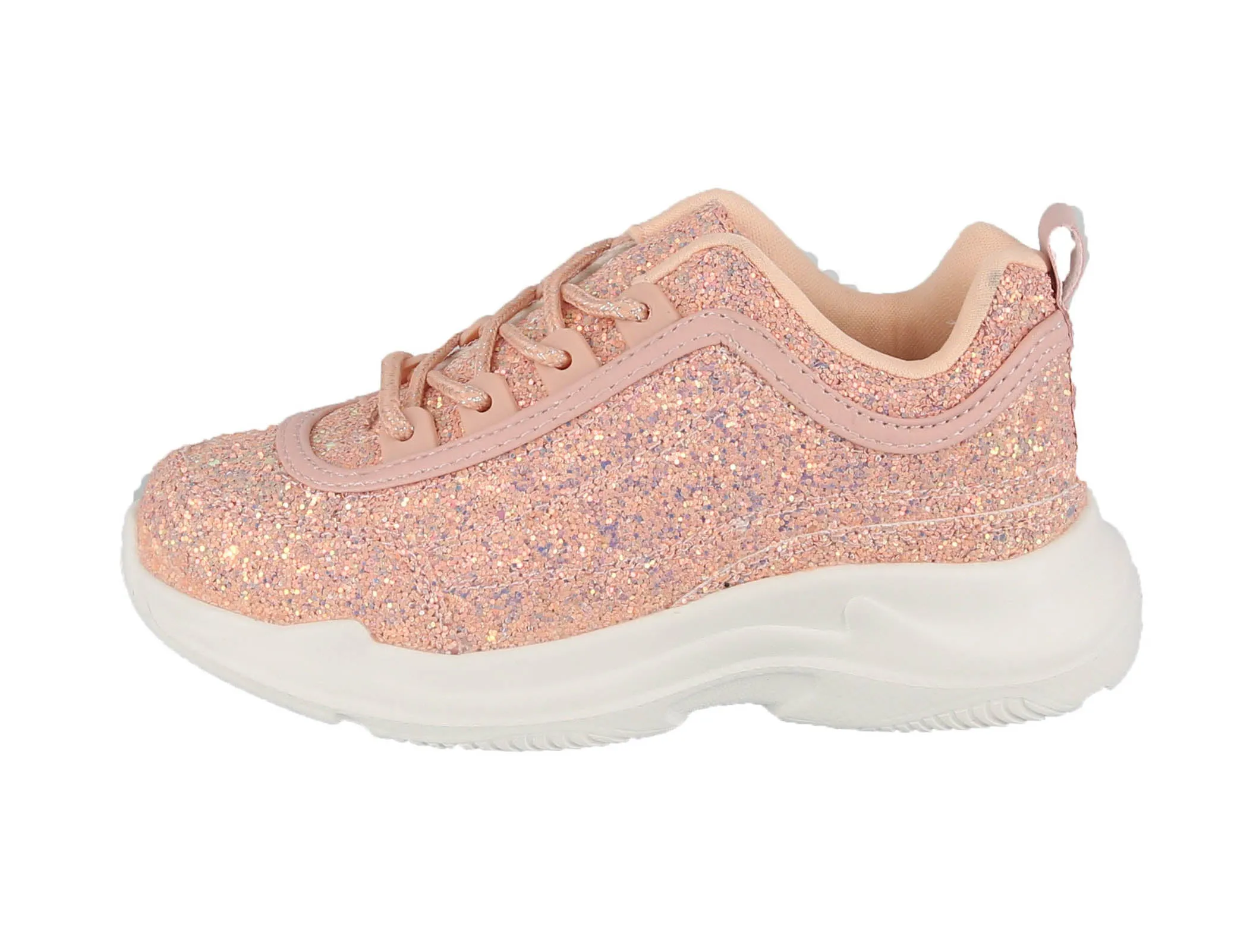 KID'S SHOES CORAL GLITTER TENNIS SNEAKERS KORY-1K