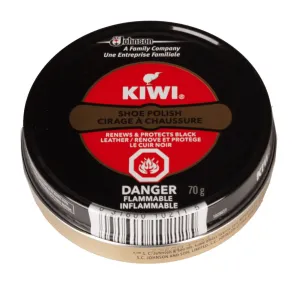 Kiwi Shoe Polish Renew Protect Black Leather Wax Tin 70g