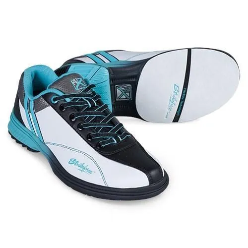 KR Strikeforce Womens Starr White/Black/Teal Left Hand Bowling Shoes