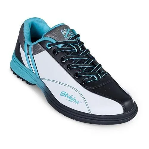 KR Strikeforce Womens Starr White/Black/Teal Left Hand Bowling Shoes