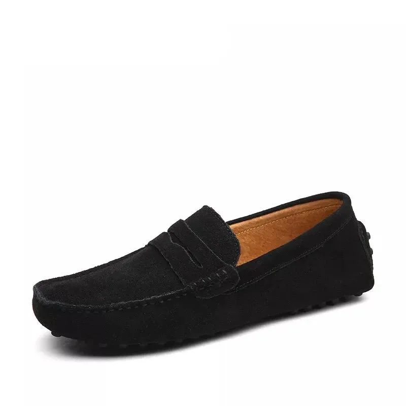 Large Size 49 Men Loafers Soft Moccasins High Quality Spring Autumn Genuine Leather Shoes Men Warm Flats Driving Shoes