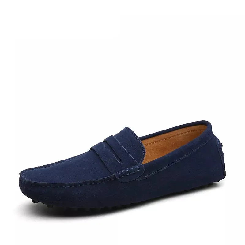 Large Size 49 Men Loafers Soft Moccasins High Quality Spring Autumn Genuine Leather Shoes Men Warm Flats Driving Shoes