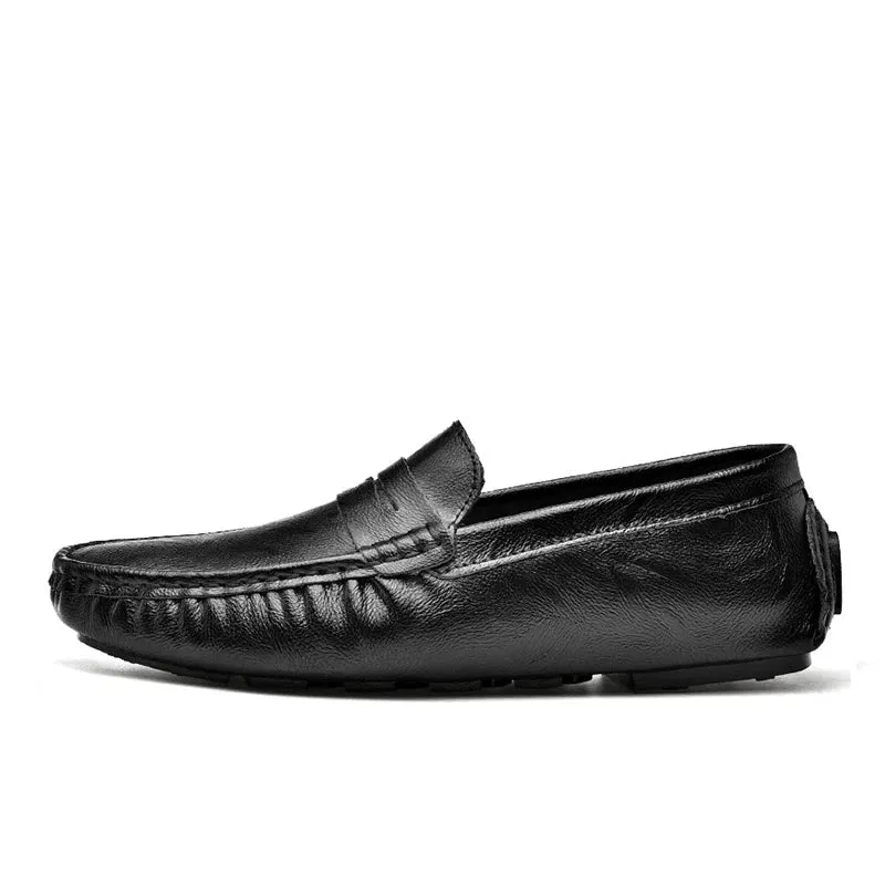 Leather Men Shoes Casual Men Fashion Breathable Driving Shoes Designer Men's Loafers Handmade Moccasins Plus Size 38-47