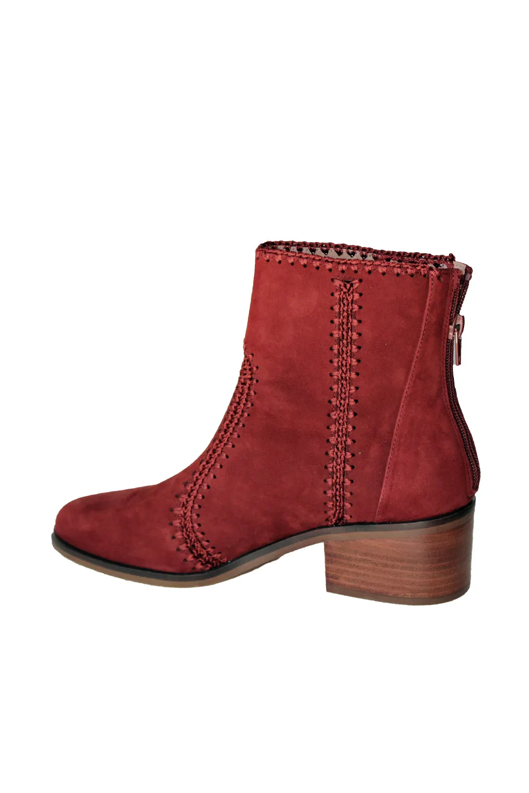 LUCY SUEDE CROCHET-DETAIL BOOTIE