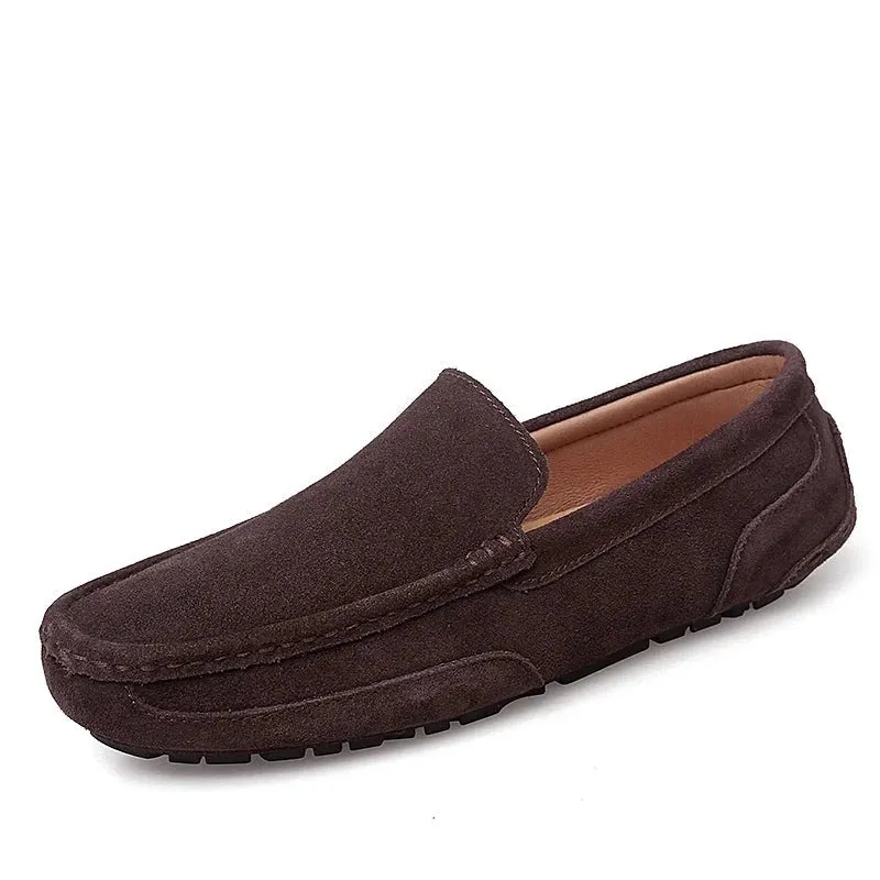 Men Loafers Shoes Warm Soft Genuine Leather Business Men Moccasins Shoes Breathable Slip on Driving Shoes Size 38-47