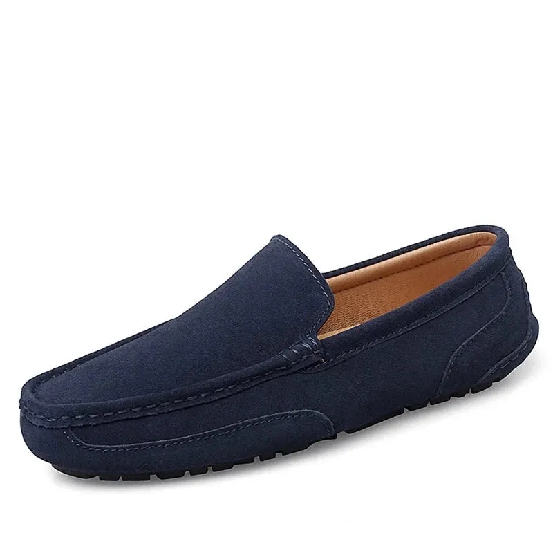 Men Loafers Shoes Warm Soft Genuine Leather Business Men Moccasins Shoes Breathable Slip on Driving Shoes Size 38-47