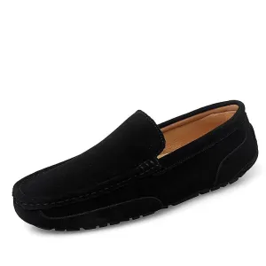 Men Loafers Shoes Warm Soft Genuine Leather Business Men Moccasins Shoes Breathable Slip on Driving Shoes Size 38-47