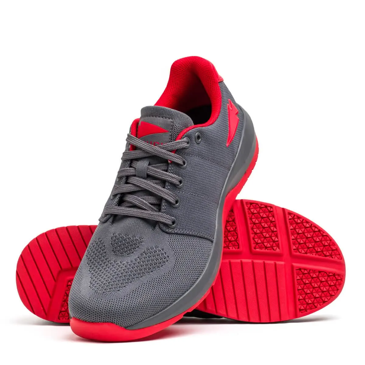 Men's Ballistic Trainers - Wolf Grey   High Risk Red W / Red Reflective Spearhead