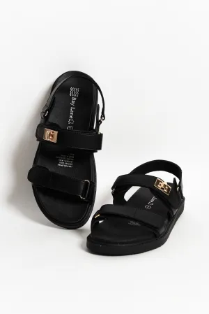 Milly Black Leather Sandal