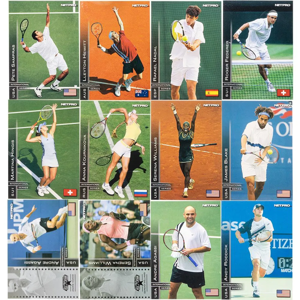 NETPRO International Series Tennis Collector Card Set (Unmarked White Box)