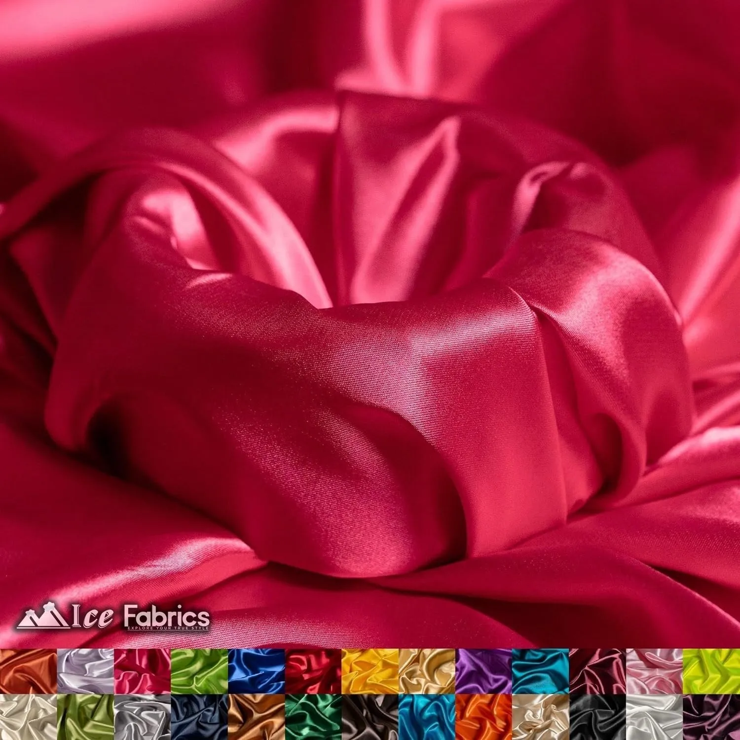 New Shiny Hot Pink Charmeuse Stretch Satin Fabric